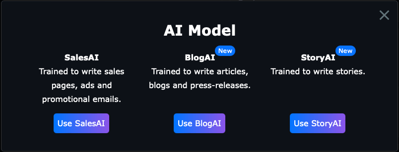 ClosersCopy AI models