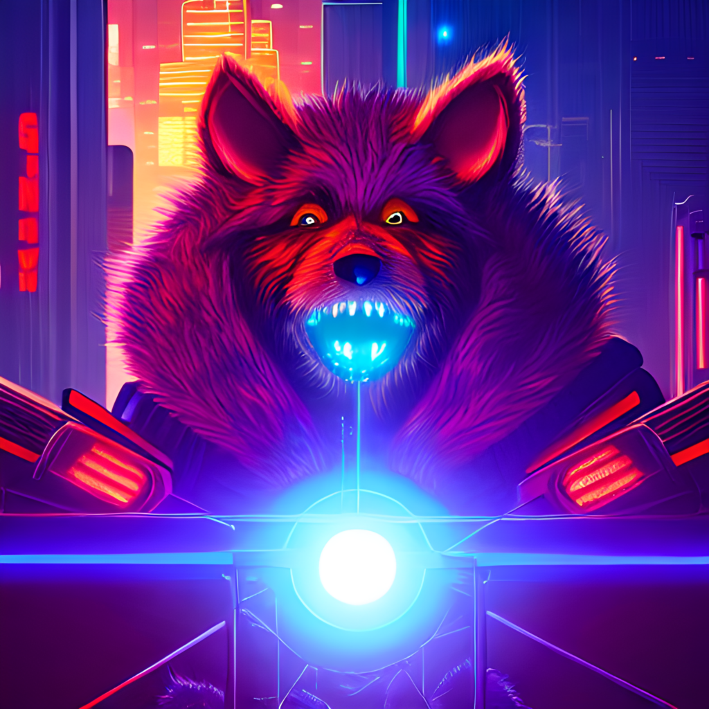 Cyberpunk wolf